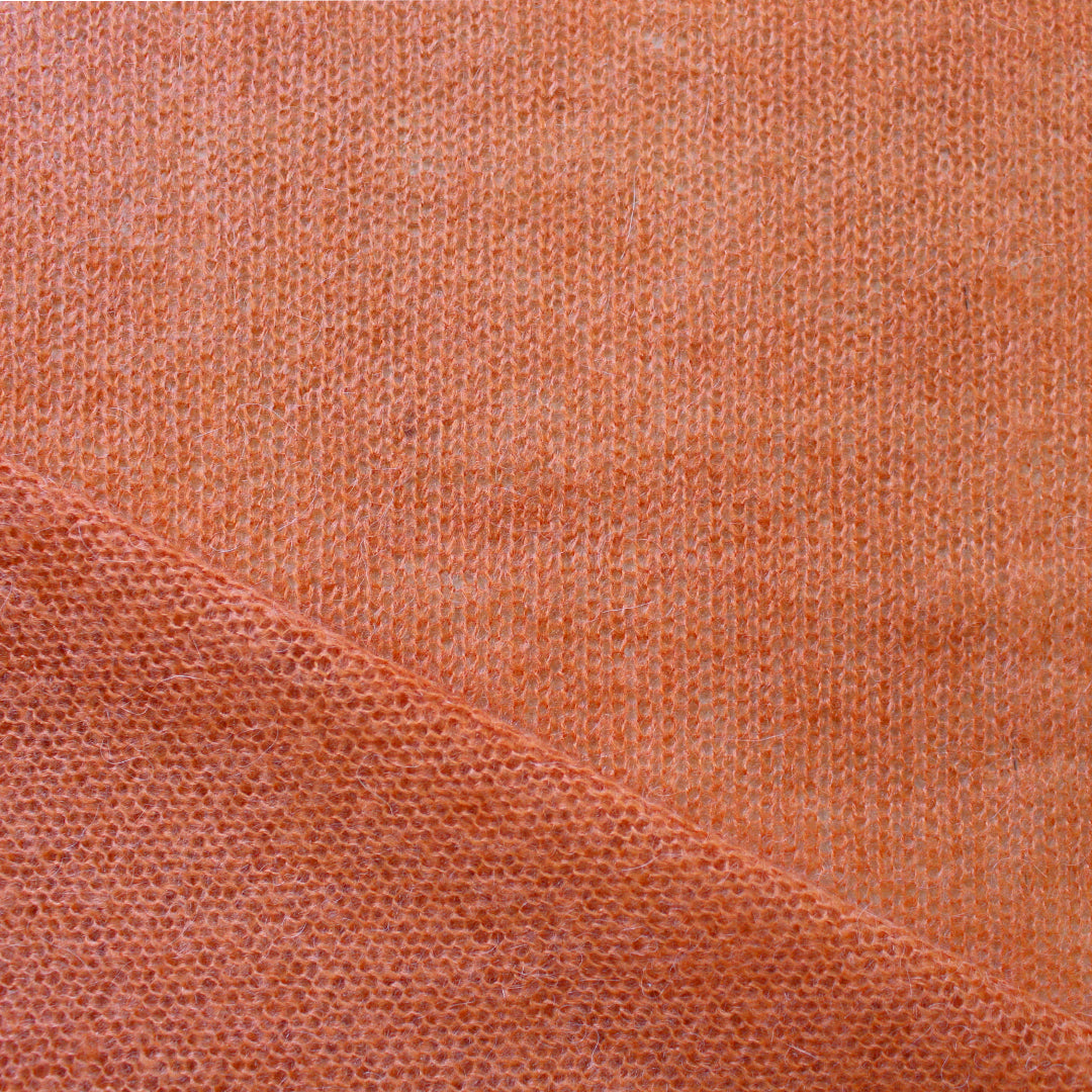 Italian mohair blend open stitch sweater knit - carrot .5 yard