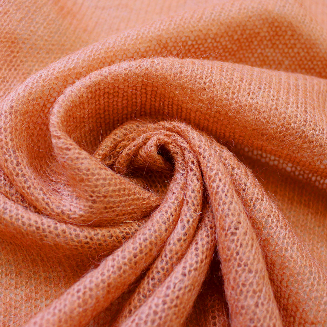 Italian mohair blend open stitch sweater knit - carrot .5 yard