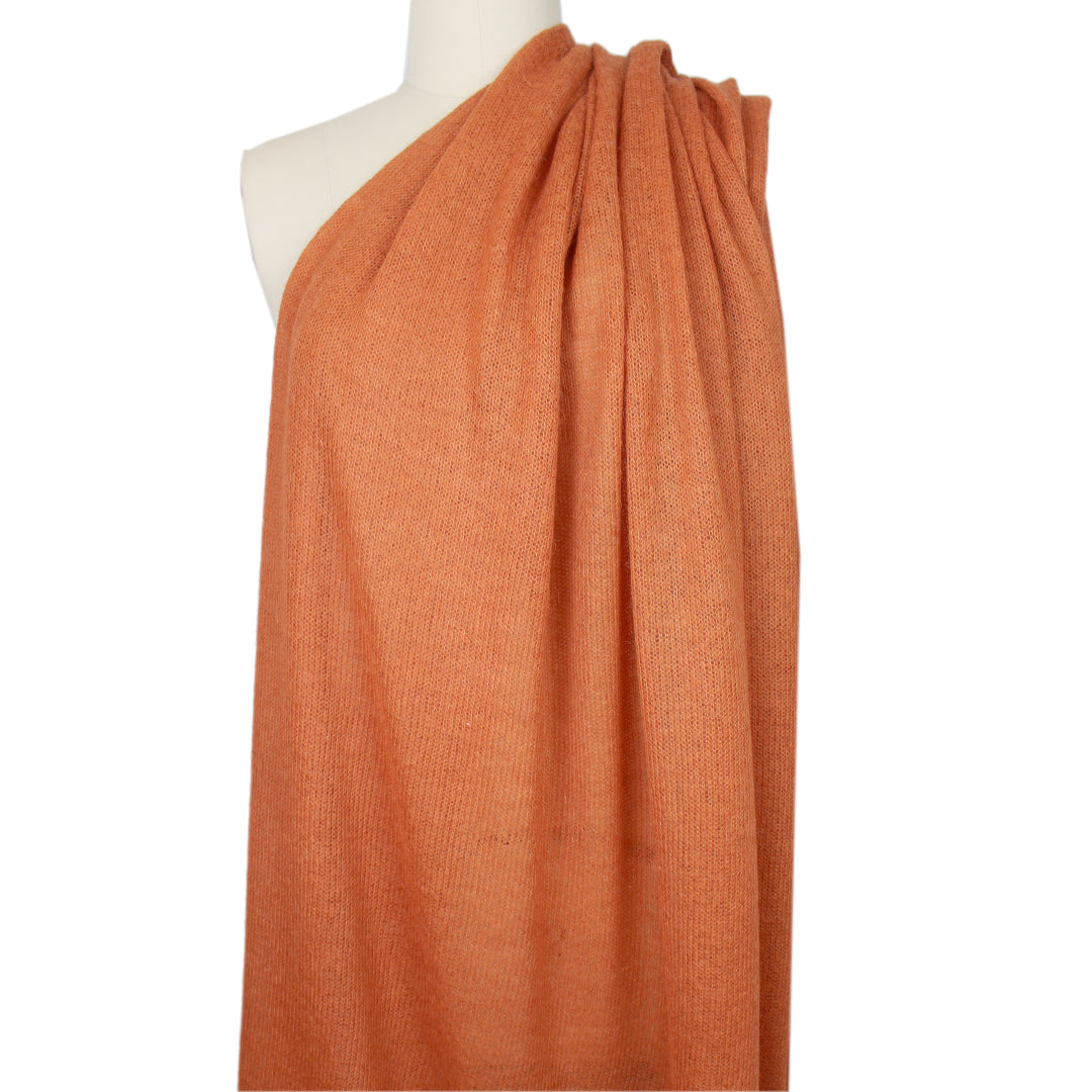 Italian mohair blend open stitch sweater knit - carrot .5 yard