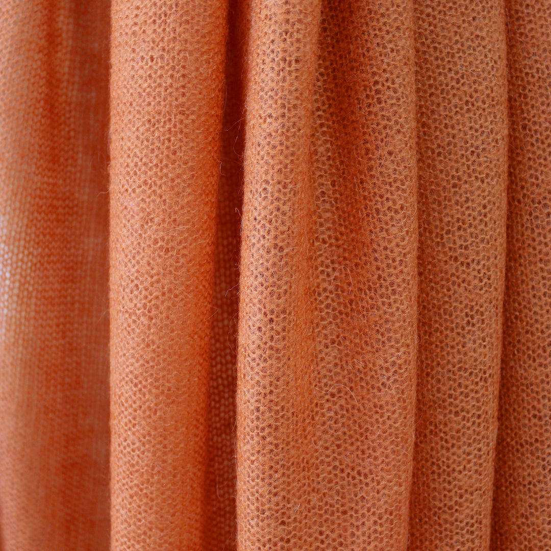 Italian mohair blend open stitch sweater knit - carrot .5 yard