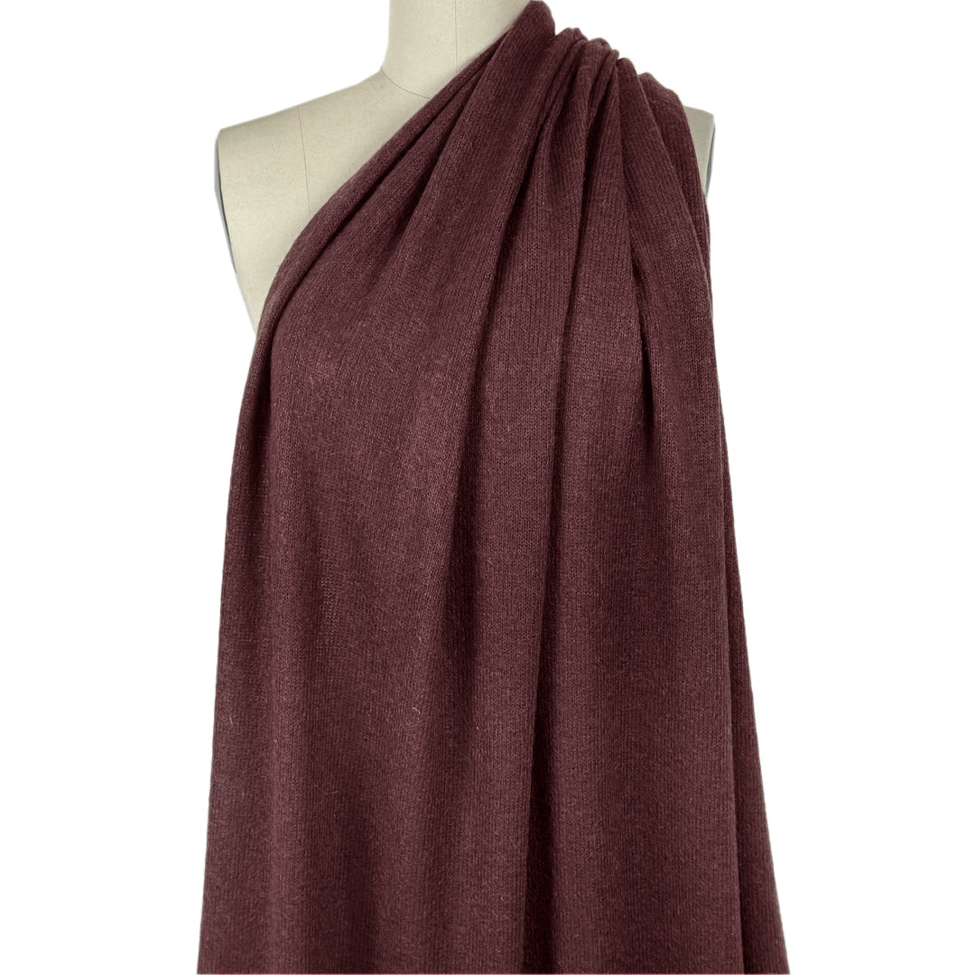 Italian alpaca blend open stitch sweater knit - merlot .6 yds