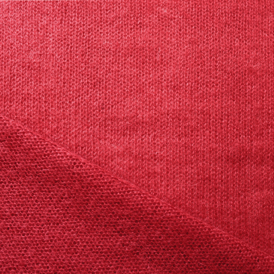 Italian mohair blend open stitch sweater knit - cherry .625 yds
