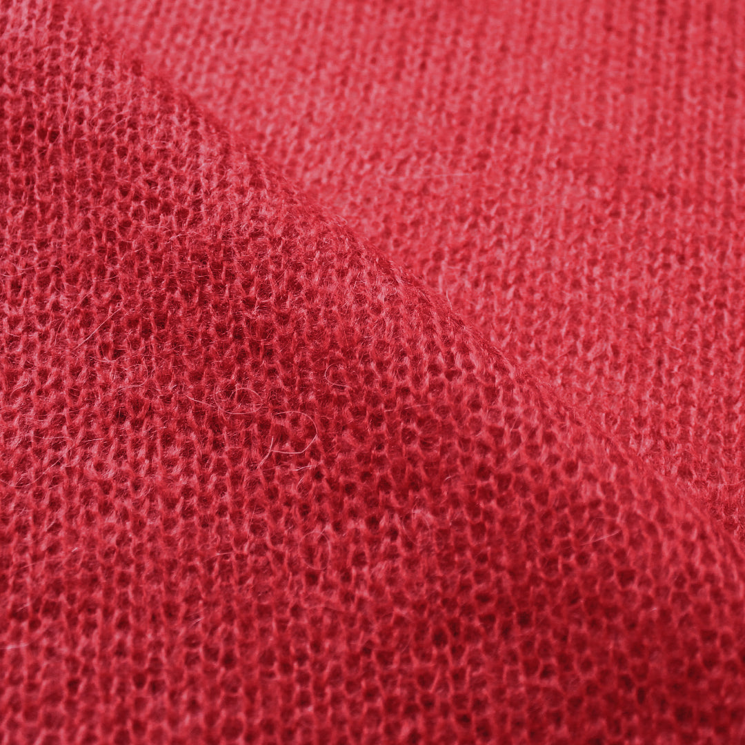 Italian mohair blend open stitch sweater knit - cherry .625 yds