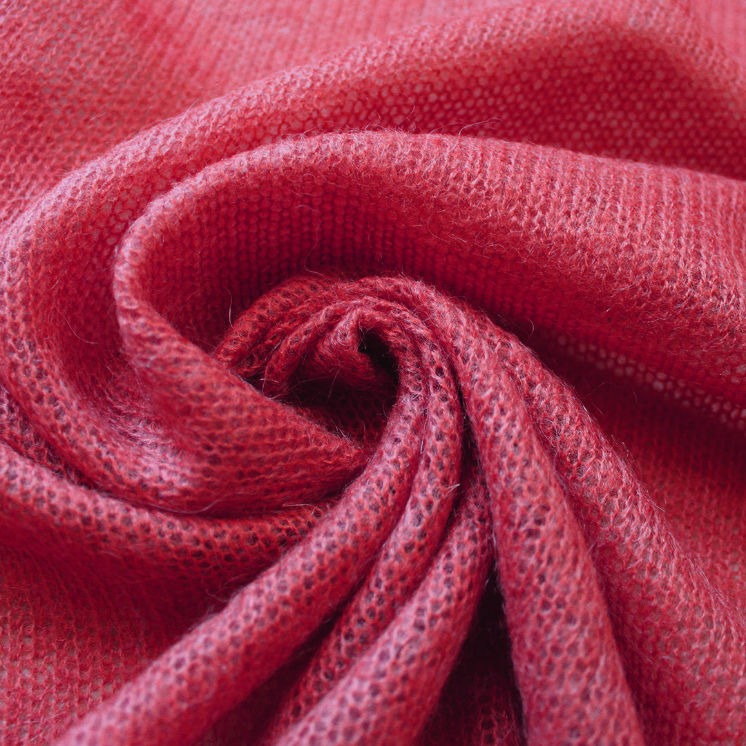 Italian mohair blend open stitch sweater knit - cherry .625 yds