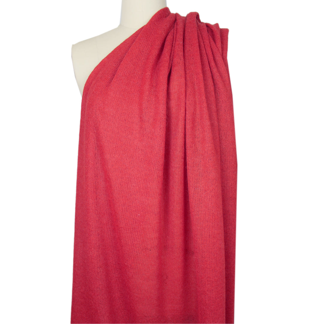 Italian mohair blend open stitch sweater knit - cherry .625 yds