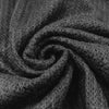 Italian black open stitch wool blend rib sweater knit 1.5 yds