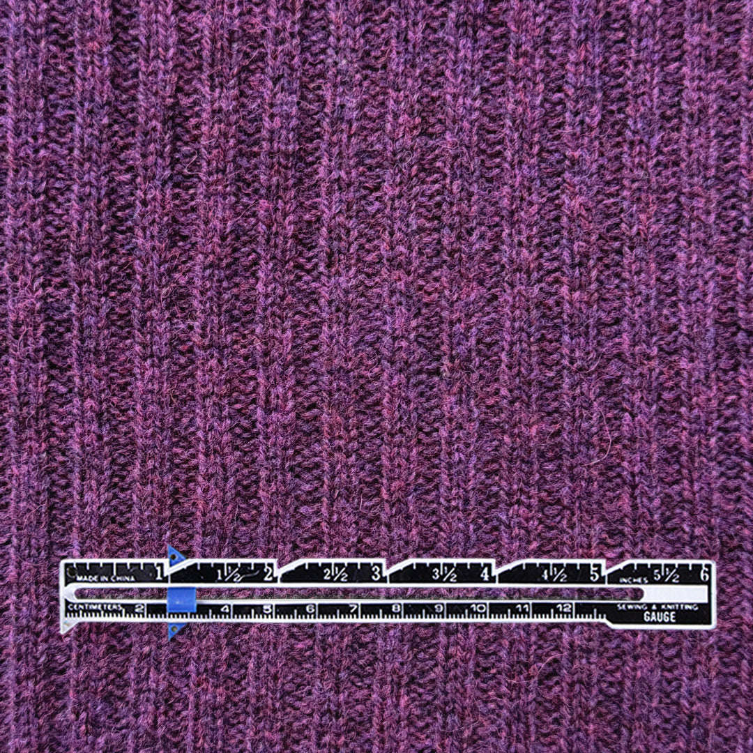 Italian all wool chunky rib sweater knit - mulberry .875 yds
