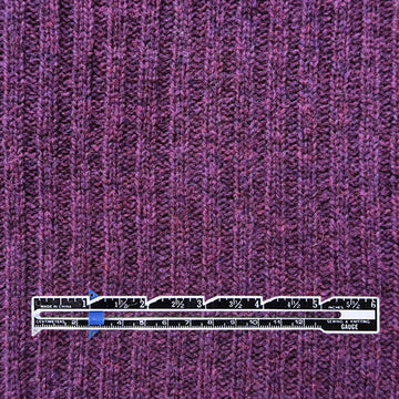Italian all wool chunky rib sweater knit - mulberry .875 yds