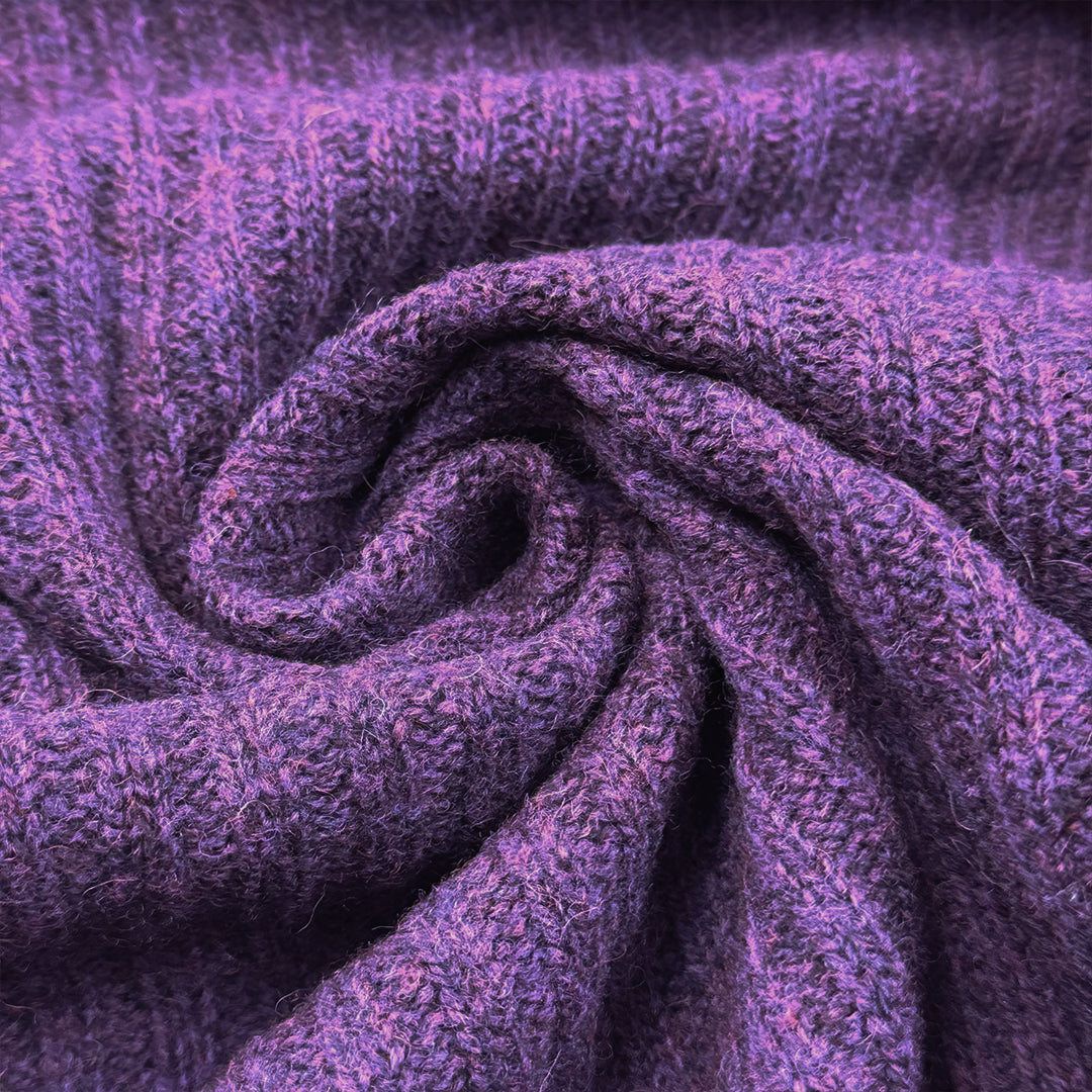 Italian all wool chunky rib sweater knit - mulberry 2 yds