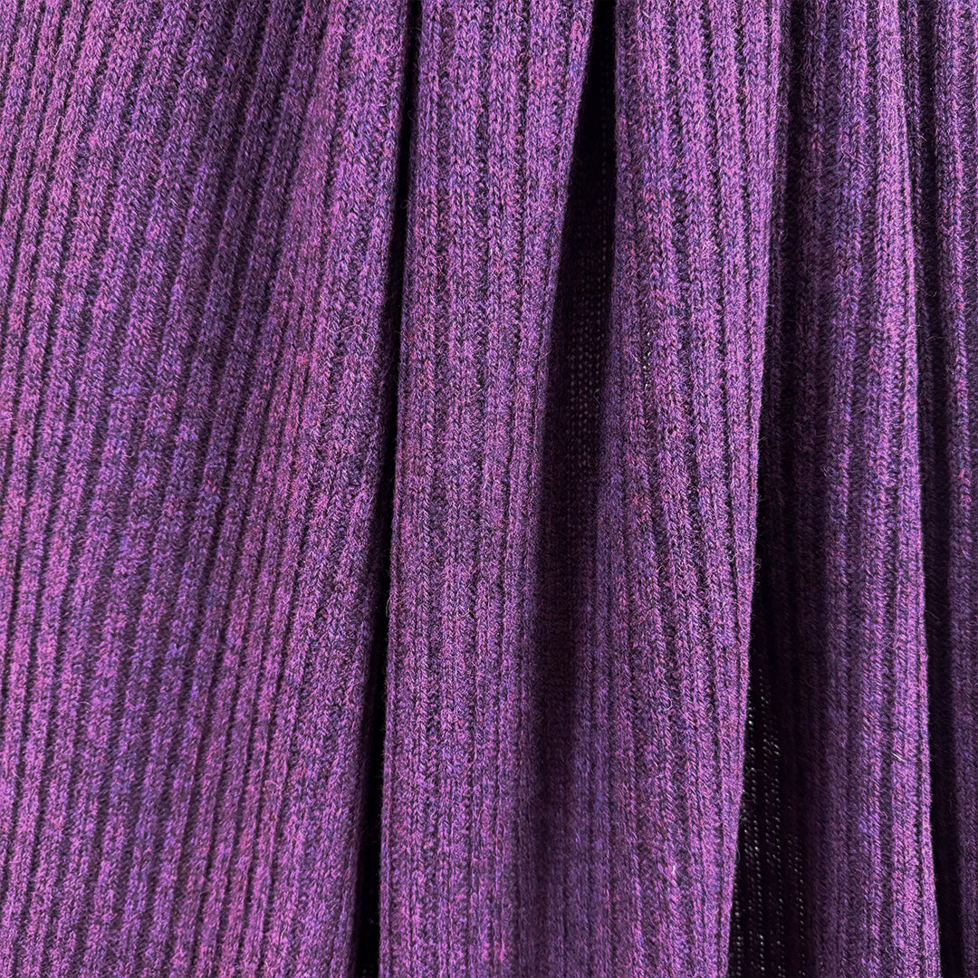 Italian all wool chunky rib sweater knit - mulberry .875 yds