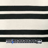 French double-stripe cotton sweater knit - black/ivory 1 yard
