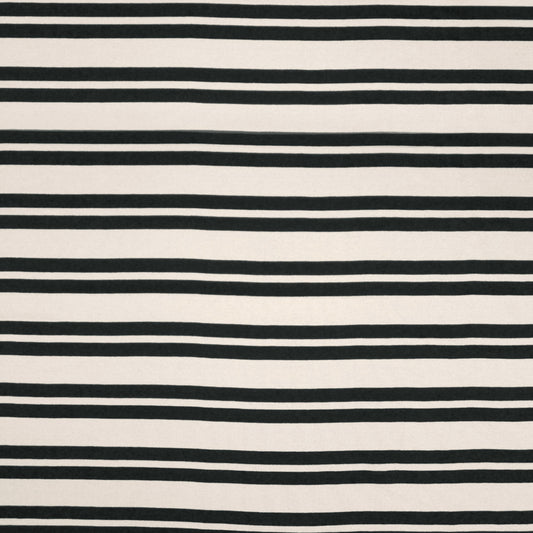 French double-stripe cotton sweater knit - black/ivory