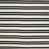 French double-stripe cotton sweater knit - black/ivory 1 yard