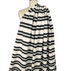 French double-stripe cotton sweater knit - black/ivory 1 yard