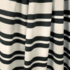 French double-stripe cotton sweater knit - black/ivory 1 yard