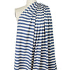 French striped cotton sweater knit - denim-blue/ivory 1.125 yard