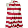 French broad stripe cotton sweater knit - Persian red/ivory .5 yds