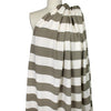 French broad stripe cotton sweater knit - taupe/ivory