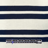 French double-stripe cotton sweater knit - navy/ivory .75 yds