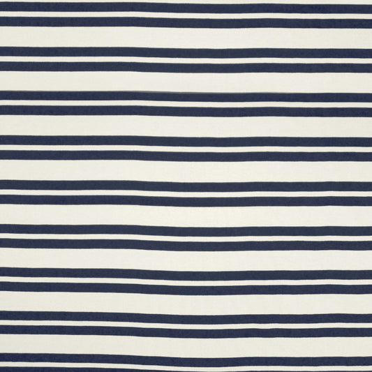 French double-stripe cotton sweater knit - navy/ivory .75 yds