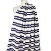French double-stripe cotton sweater knit - navy/ivory .75 yds