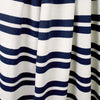 French double-stripe cotton sweater knit - navy/ivory .75 yds