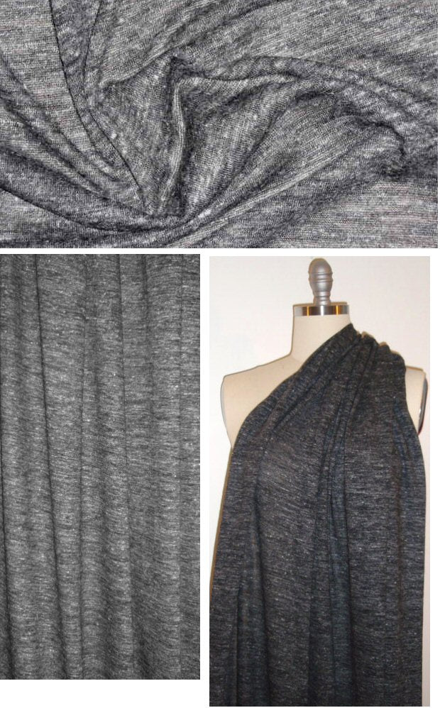 Italian wool/hemp lightweight sweater knit - charcoal
