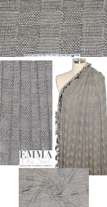 NY designer checkerboard cotton sweater knit