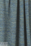 Italian blue/yellow seed stitch cotton sweater knit 1.75 yds