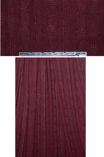 Italian wool blend cable sweater knit - cabernet