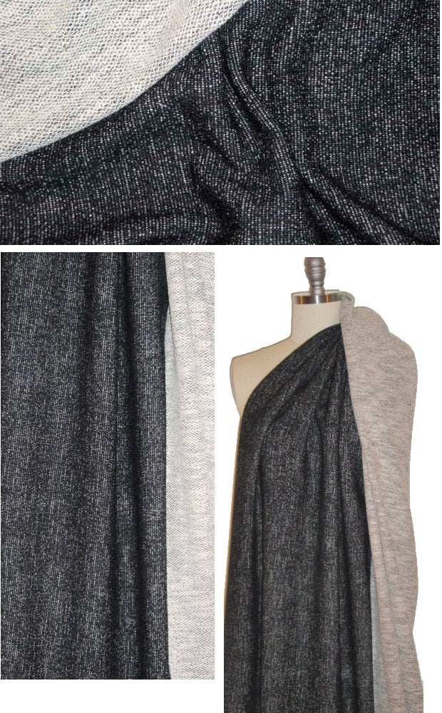 Marna R0 soft and tweedy cotton woven - black/natural 1.875 yd