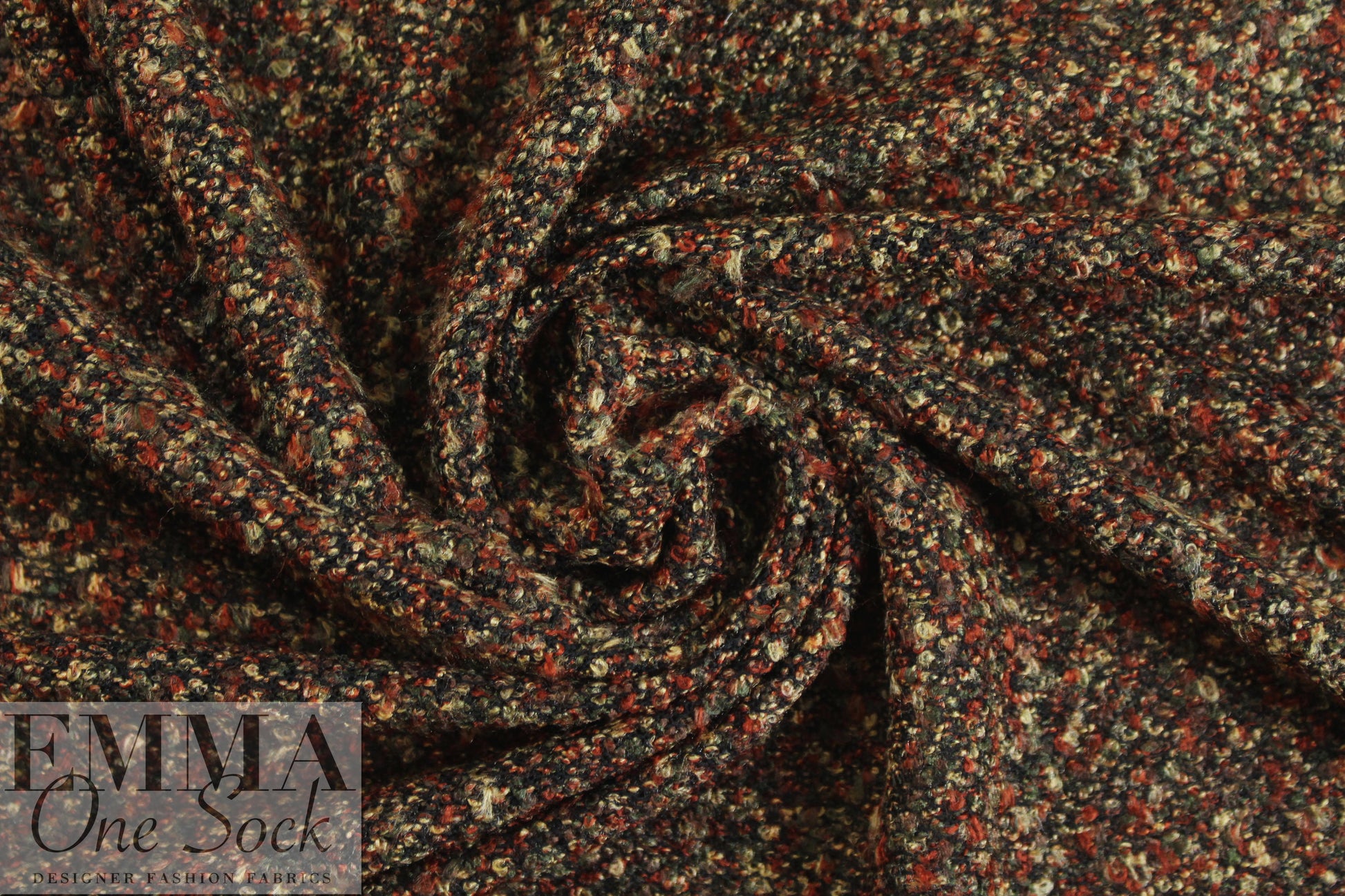 NY designer autumn tones tweedy boucle' sweater knit