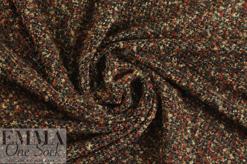 NY designer autumn tones tweedy boucle' sweater knit