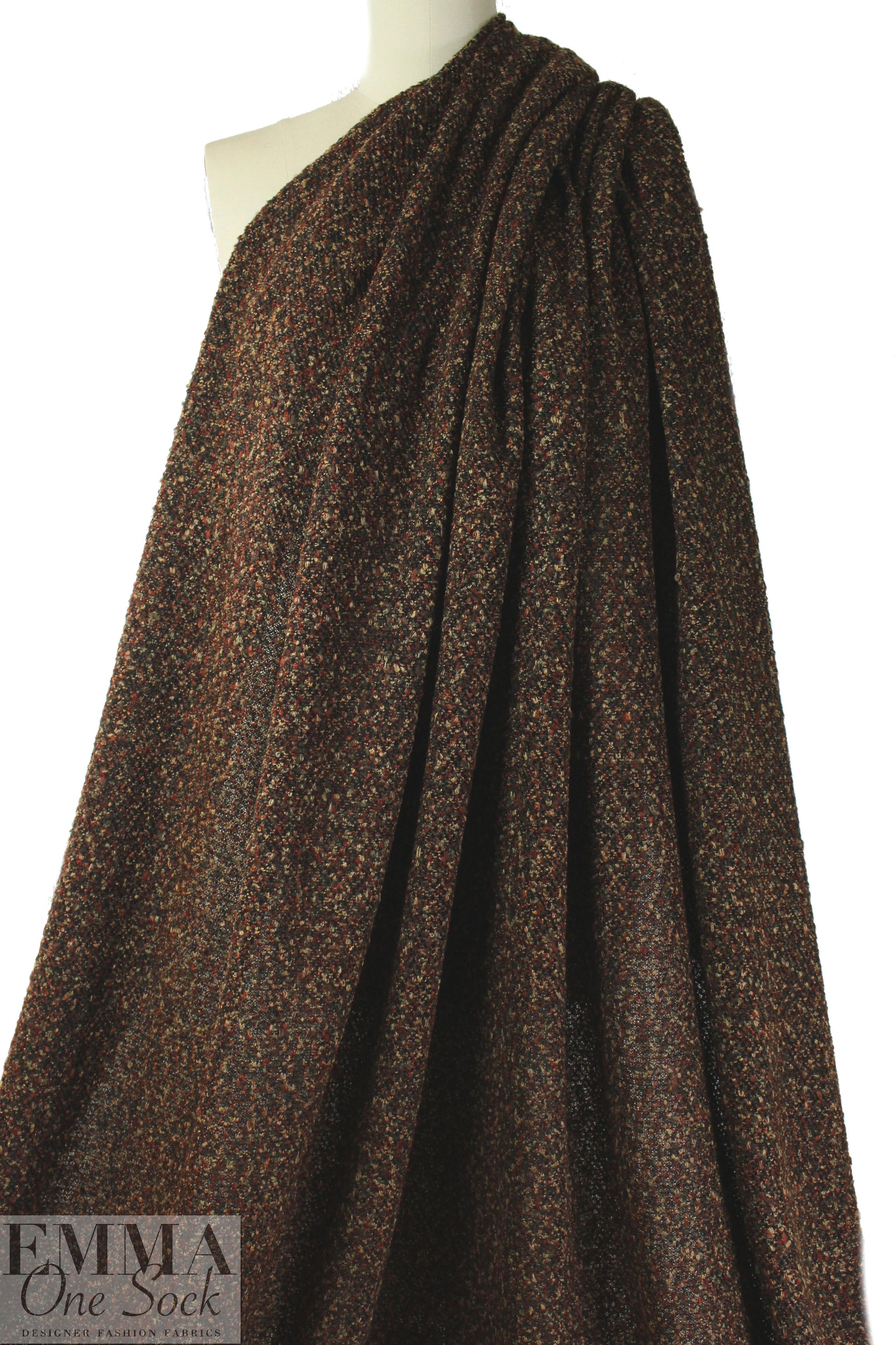 NY designer autumn tones tweedy boucle' sweater knit