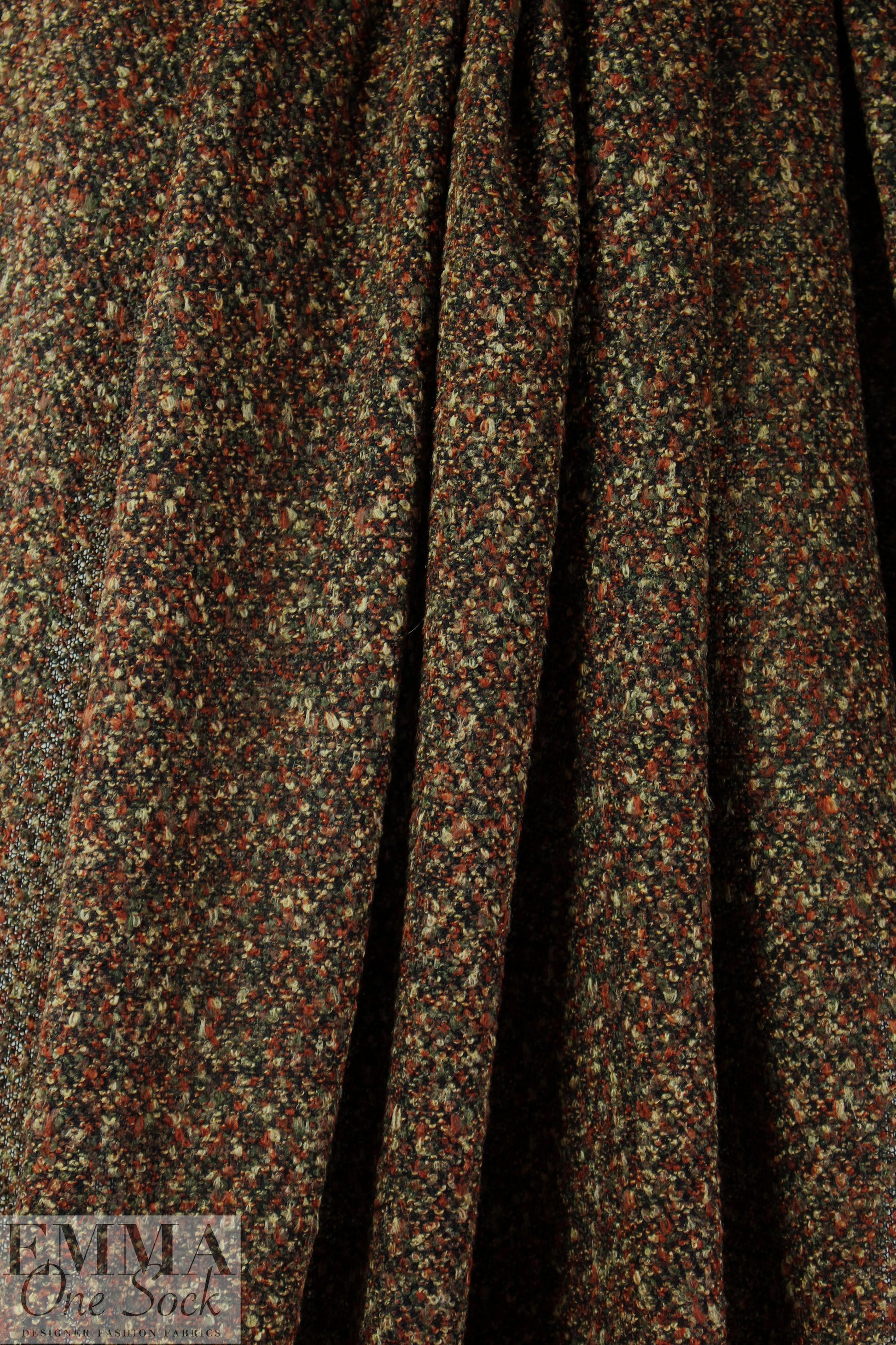 NY designer autumn tones tweedy boucle' sweater knit