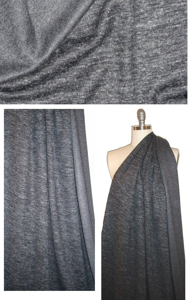 Italian double-sided sweater knit - charcoal melange