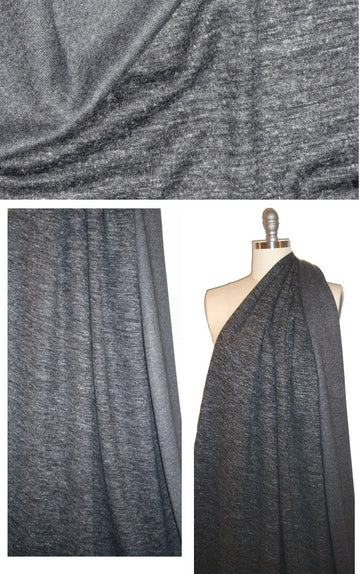Italian double-sided sweater knit - charcoal melange