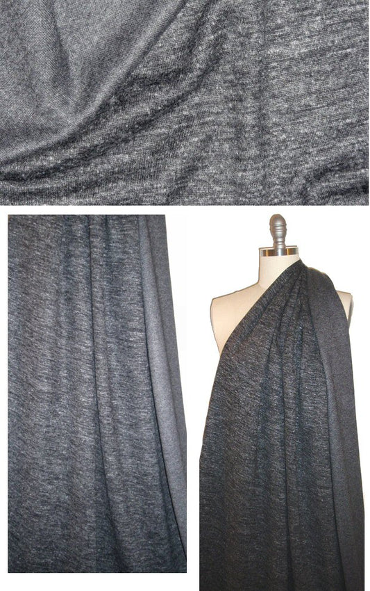 Italian double-sided sweater knit - charcoal melange