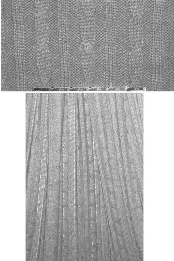 Italian wool blend cable sweater knit - light gray
