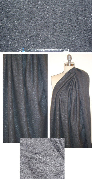 NY designer wool/lurex textured sweater knit - graphite
