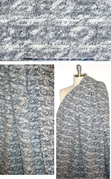 Italian gray/winter white fairisle design textured wool