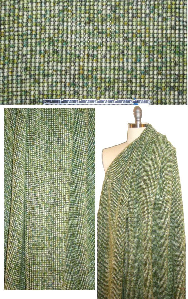 Italian textured dot boucle' sweater knit - greens