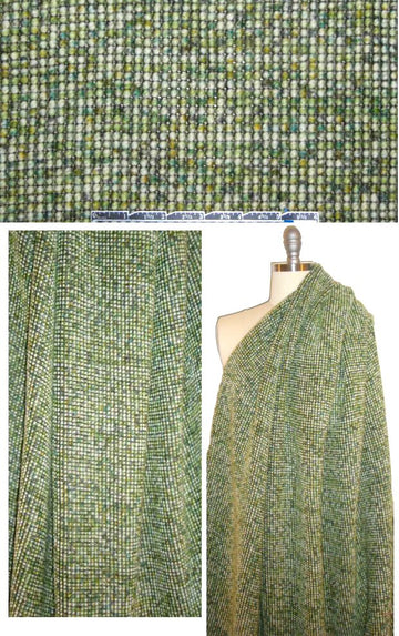 Italian textured dot boucle' sweater knit - greens 1.875 yds