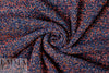 Italian tweedy wool blend sweater knit - navy/poppy