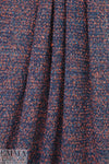 Italian tweedy wool blend sweater knit - navy/poppy