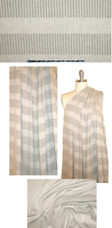 NY designer rib/stripe sweater knit - stone melange