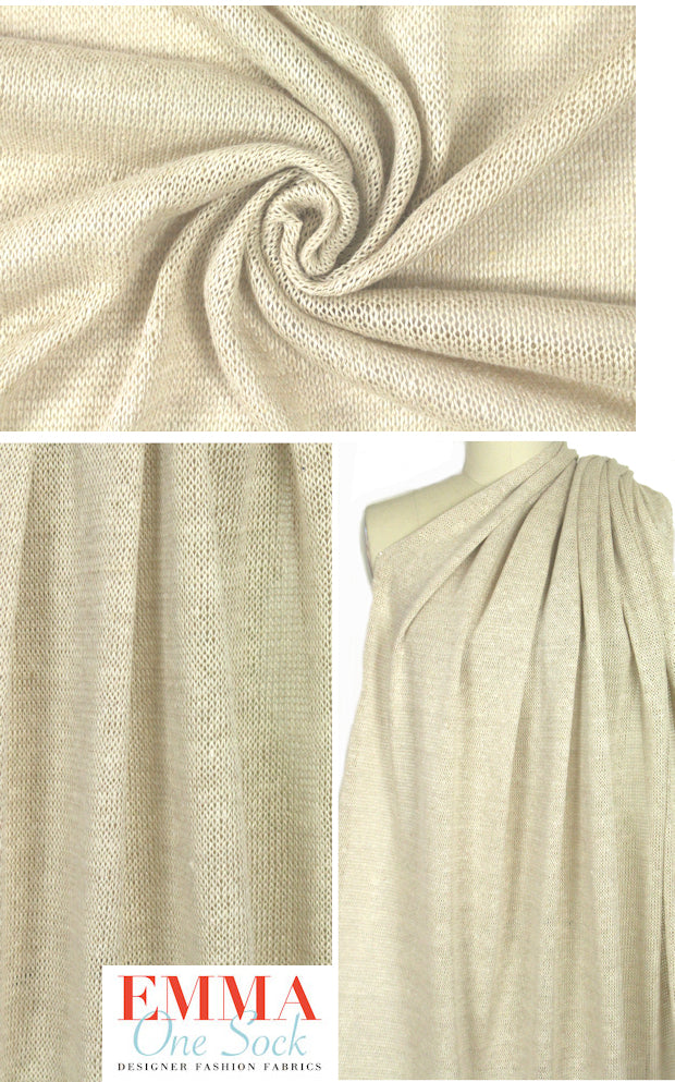 NY designer all cotton sweater knit - natural .875 yds