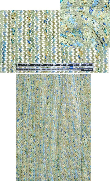 NY designer fancy open sweater knit - sage 1.25 yd