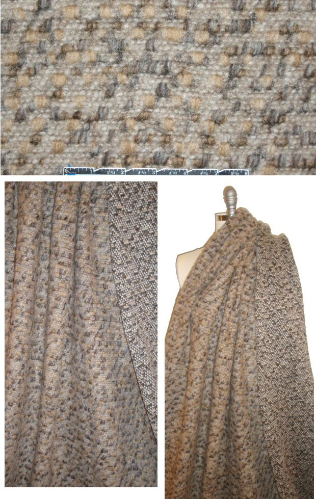Italian chunky earthtones brushed  boucle' knit