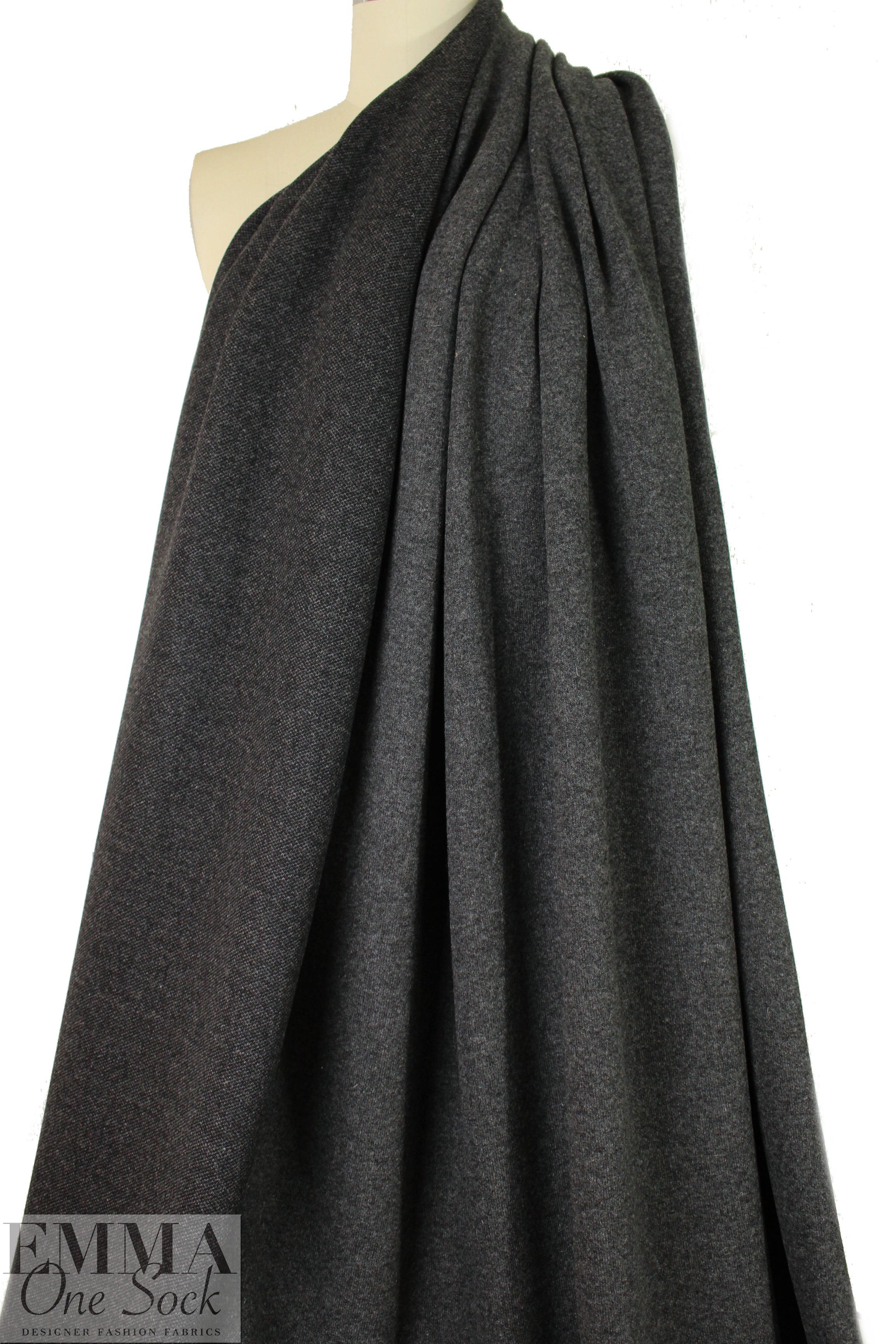 Italian sweatery thick wool doubleknit - charcoal